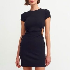 ARDENE | Black Ribbed Cutout Dress Size Small